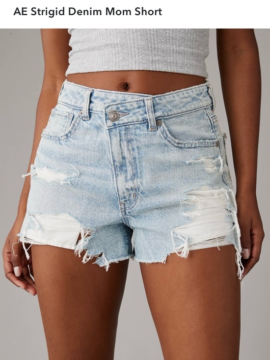 American Eagle Outfitters Pants - American Eagle Outfitters Light Blue Distressed Denim Mom Shorts